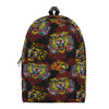 Red Tiger Tattoo Pattern Print Backpack