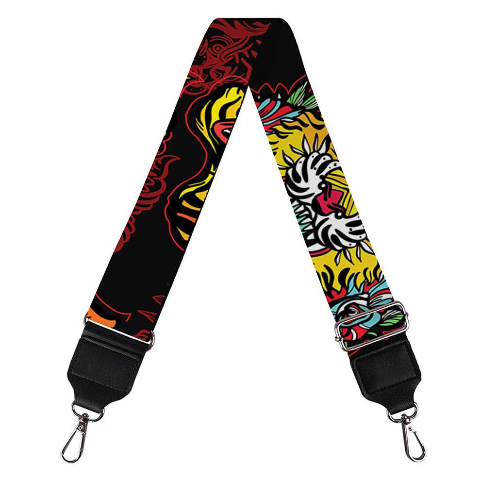 Red Tiger Tattoo Pattern Print Bag Strap
