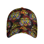 Red Tiger Tattoo Pattern Print Baseball Cap