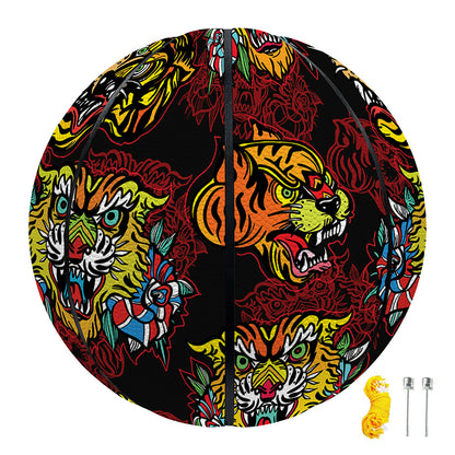 Red Tiger Tattoo Pattern Print Basketball