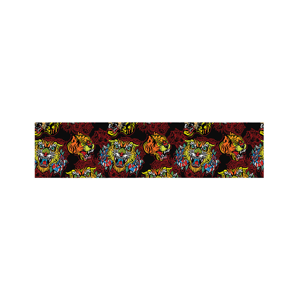 Red Tiger Tattoo Pattern Print Bed Runner