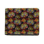 Red Tiger Tattoo Pattern Print Bifold Wallet