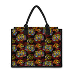 Red Tiger Tattoo Pattern Print Canvas Tote Bag