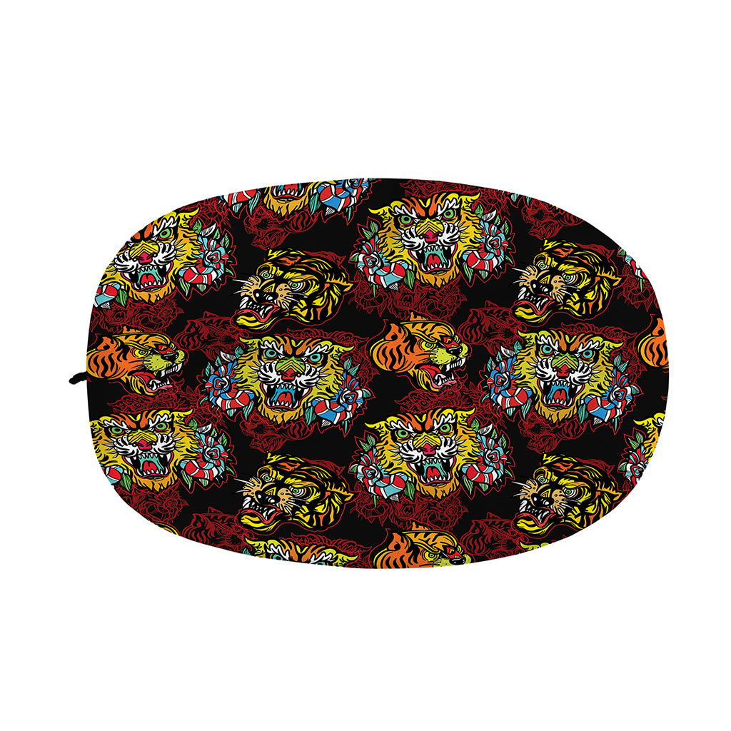 Red Tiger Tattoo Pattern Print Car Side Mirror Covers