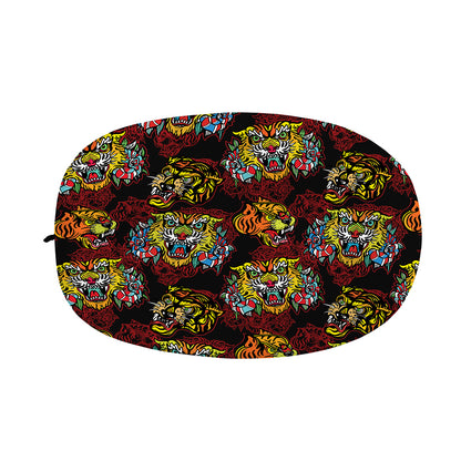 Red Tiger Tattoo Pattern Print Car Side Mirror Covers