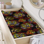 Red Tiger Tattoo Pattern Print Changing Pad Cover