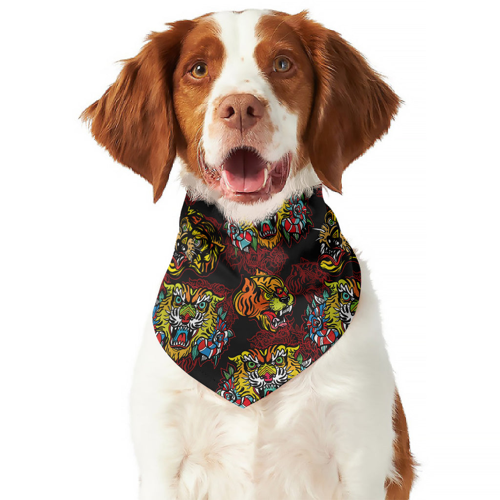 Red Tiger Tattoo Pattern Print Dog Bandana