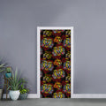 Red Tiger Tattoo Pattern Print Door Sticker