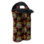 Red Tiger Tattoo Pattern Print Double Neoprene Wine Tote