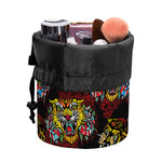 Red Tiger Tattoo Pattern Print Drawstring Makeup Bag