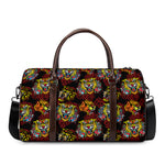 Red Tiger Tattoo Pattern Print Duffle Bag