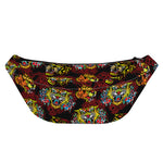 Red Tiger Tattoo Pattern Print Fanny Pack