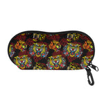 Red Tiger Tattoo Pattern Print Glasses Case