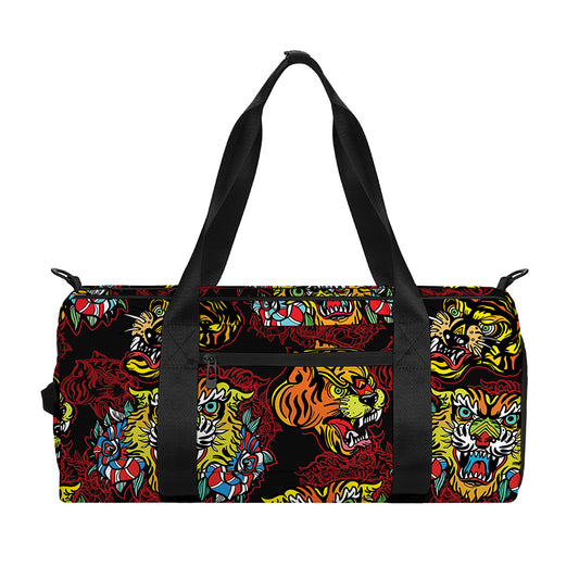 Red Tiger Tattoo Pattern Print Gym Bag