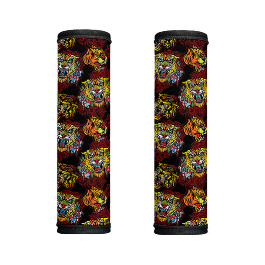Red Tiger Tattoo Pattern Print Handle Covers