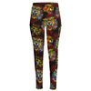 Red Tiger Tattoo Pattern Print High-Waisted Pocket Leggings