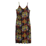 Red Tiger Tattoo Pattern Print Jersey Midi Cami Dress