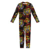 Red Tiger Tattoo Pattern Print Jumpsuit