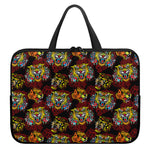 Red Tiger Tattoo Pattern Print Laptop Sleeve With Handle