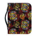 Red Tiger Tattoo Pattern Print Leather Bible Cover