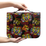 Red Tiger Tattoo Pattern Print Leather Bible Cover