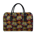 Red Tiger Tattoo Pattern Print Leather Duffel Bag