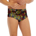 Red Tiger Tattoo Pattern Print Men's Briefs