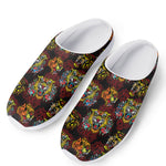 Red Tiger Tattoo Pattern Print Mesh Casual Shoes