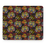 Red Tiger Tattoo Pattern Print Mouse Pad