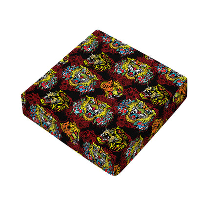 Red Tiger Tattoo Pattern Print Outdoor Seat Cushion Cover