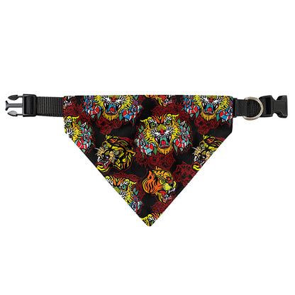 Red Tiger Tattoo Pattern Print Over The Collar Dog Bandana