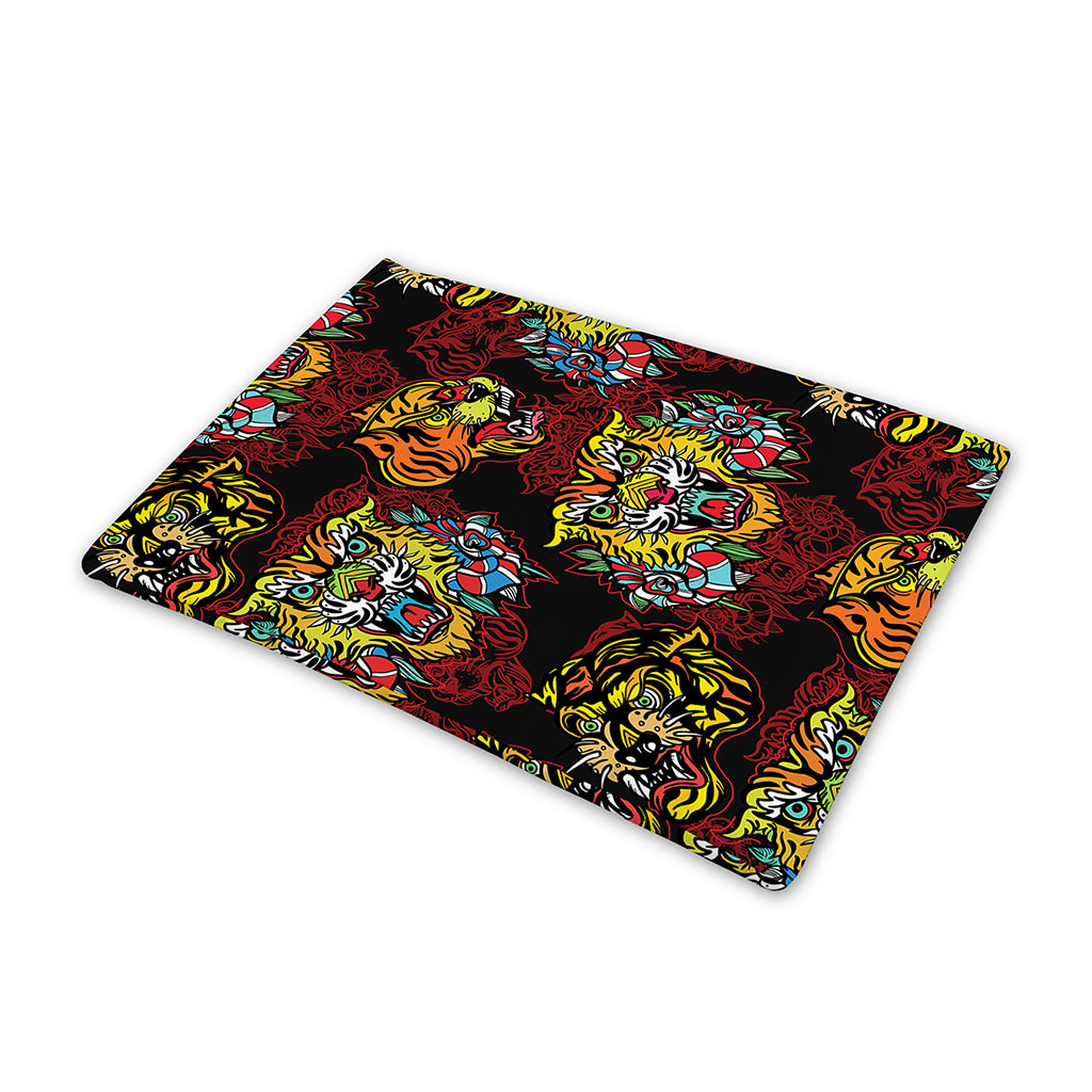 Red Tiger Tattoo Pattern Print Pet Cooling Mat Cover