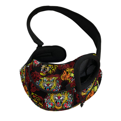 Red Tiger Tattoo Pattern Print Pet Sling Carrier