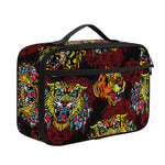Red Tiger Tattoo Pattern Print Portable Lunch Bag