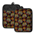 Red Tiger Tattoo Pattern Print Pot Holders With Pocket