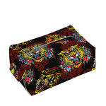 Red Tiger Tattoo Pattern Print Rectangle Tissue Box Cover