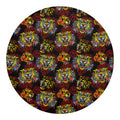 Red Tiger Tattoo Pattern Print Round Blanket
