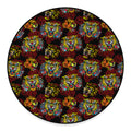 Red Tiger Tattoo Pattern Print Round Floor Mat