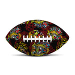 Red Tiger Tattoo Pattern Print Rugby Ball