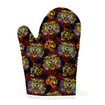 Red Tiger Tattoo Pattern Print Single Oven Mitt