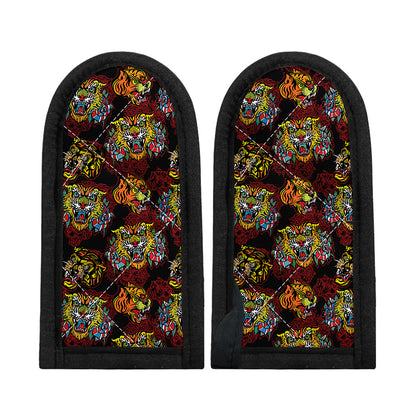 Red Tiger Tattoo Pattern Print Skillet Handle Cover
