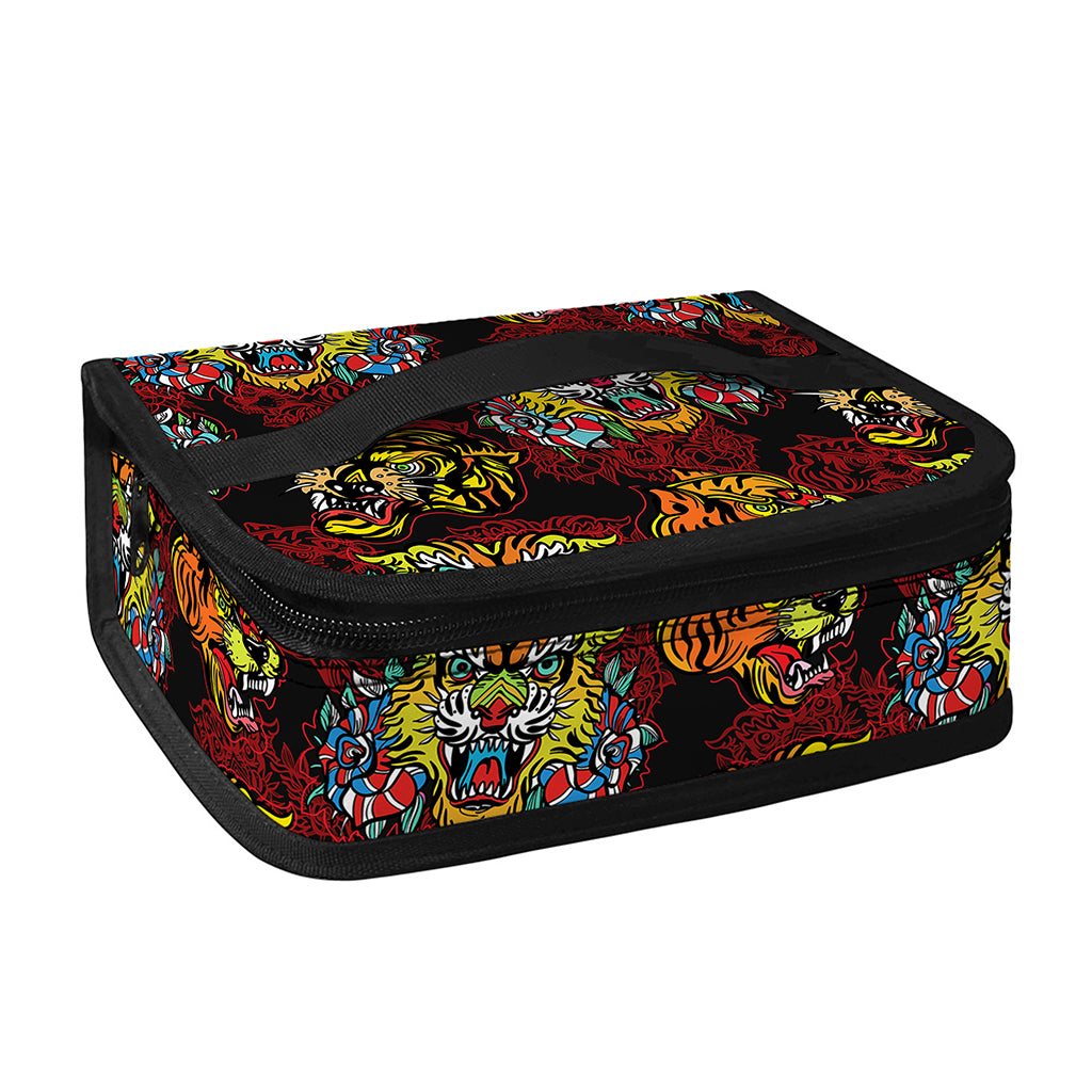 Red Tiger Tattoo Pattern Print Small Lunch Bag