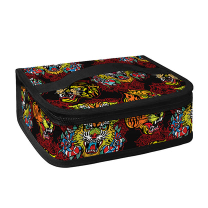 Red Tiger Tattoo Pattern Print Small Lunch Bag