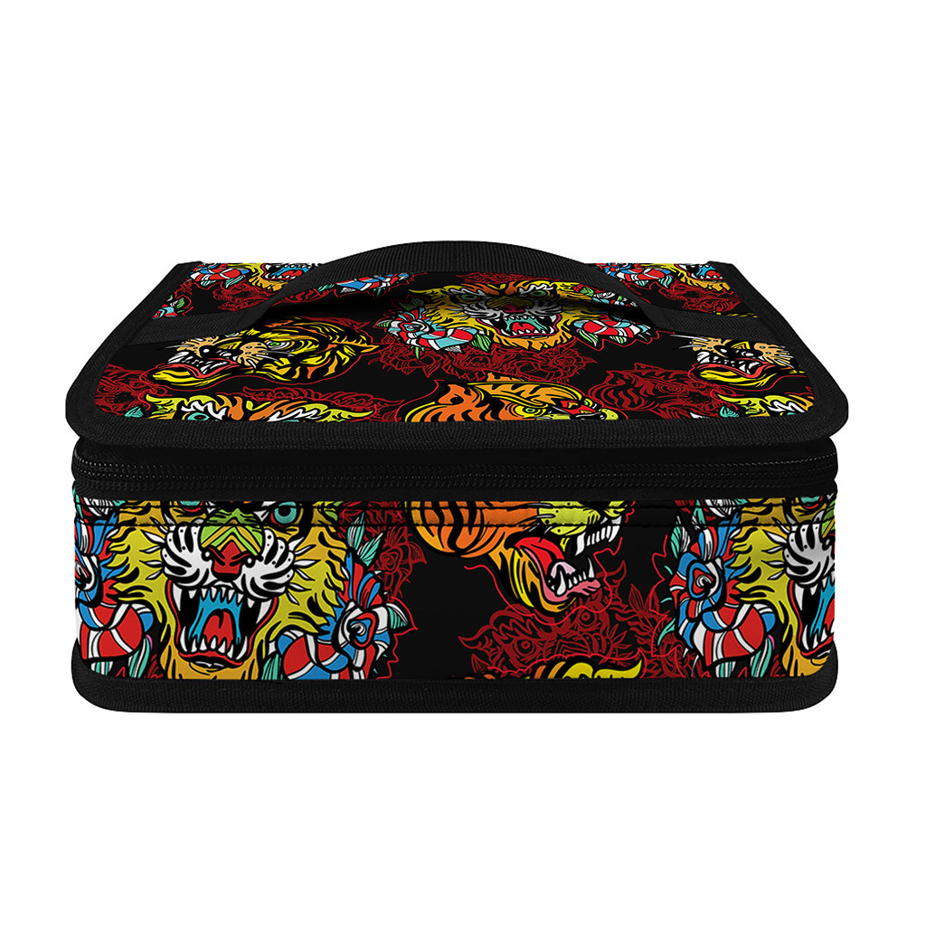 Red Tiger Tattoo Pattern Print Small Lunch Bag