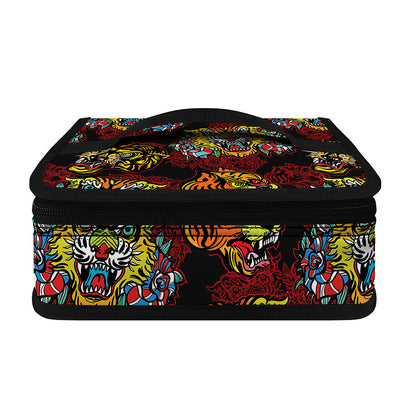 Red Tiger Tattoo Pattern Print Small Lunch Bag