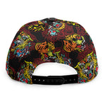 Red Tiger Tattoo Pattern Print Snapback Cap