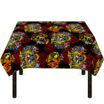 Red Tiger Tattoo Pattern Print Tablecloth