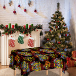 Red Tiger Tattoo Pattern Print Tablecloth