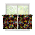 Red Tiger Tattoo Pattern Print Tier Curtains