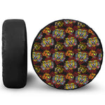 Red Tiger Tattoo Pattern Print Tire Cover